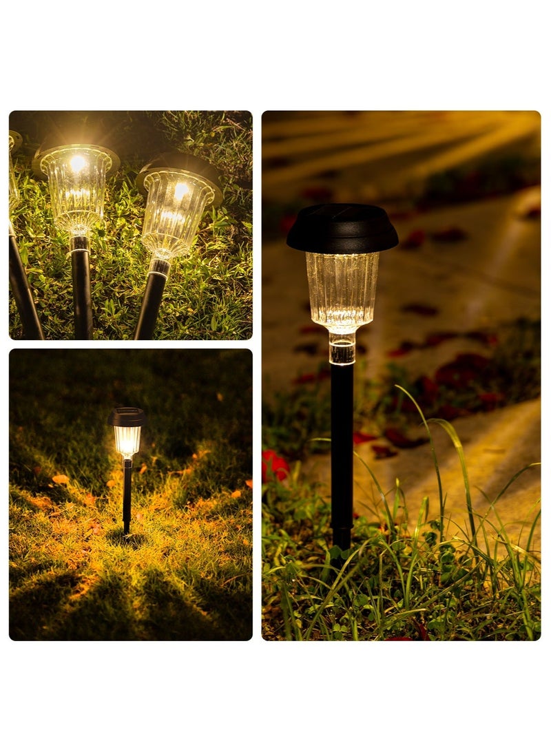 مودي 4 مصابيح أرضية تعمل بالطاقة الشمسية للحديقة، مصابيح LED بيضاء دافئة للممرات، مقاومة للماء، إضاءة ديكورية للمناظر الطبيعية للفناء والممرات والباحات الخارجية - Image 3